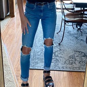 Levi high rise skinny jeans